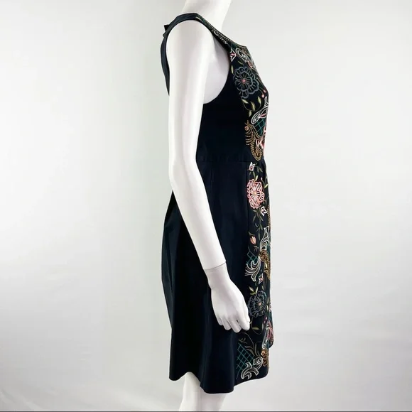 Anthropologie Moulinette Soeurs Size 4 Black Floral Embroidered PERENNIAL Dress - Picture 5 of 8